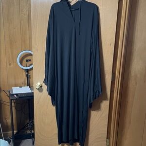 Disguise Black Hooded Long-Sleeve Maxi Dress